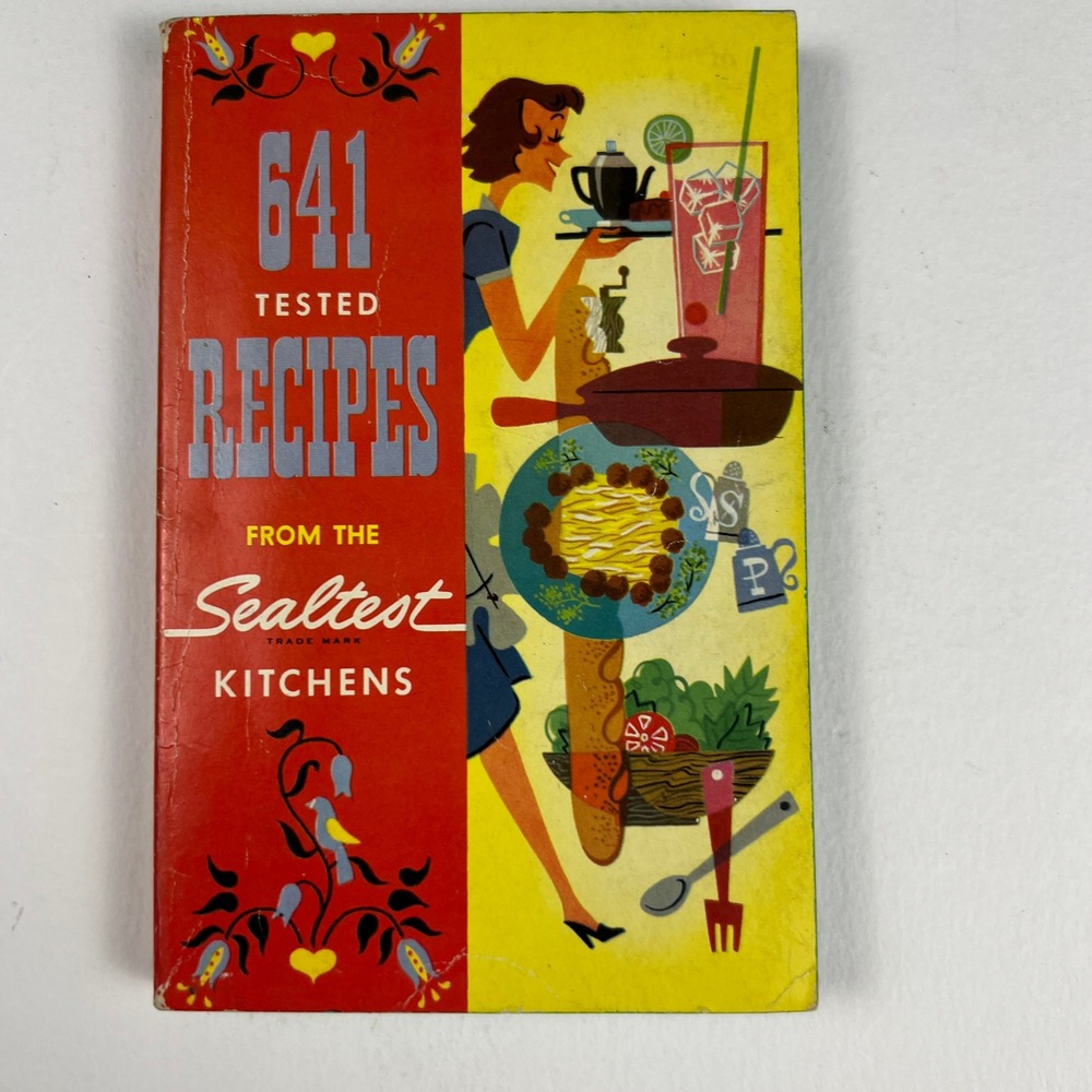 Sealtest 641 Tested Recipes Cookbook 1954 Red Yellow Vintage Mid Century Modern
